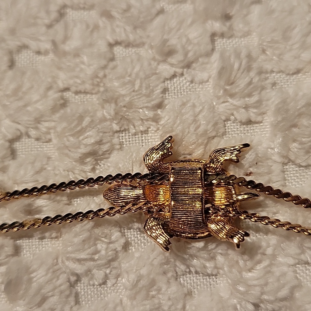 Avon Gold Turtle Lariat Necklace - Picture 4 of 5